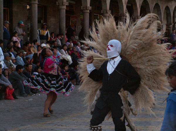 Costumed Dancers at the Parade in Cusco